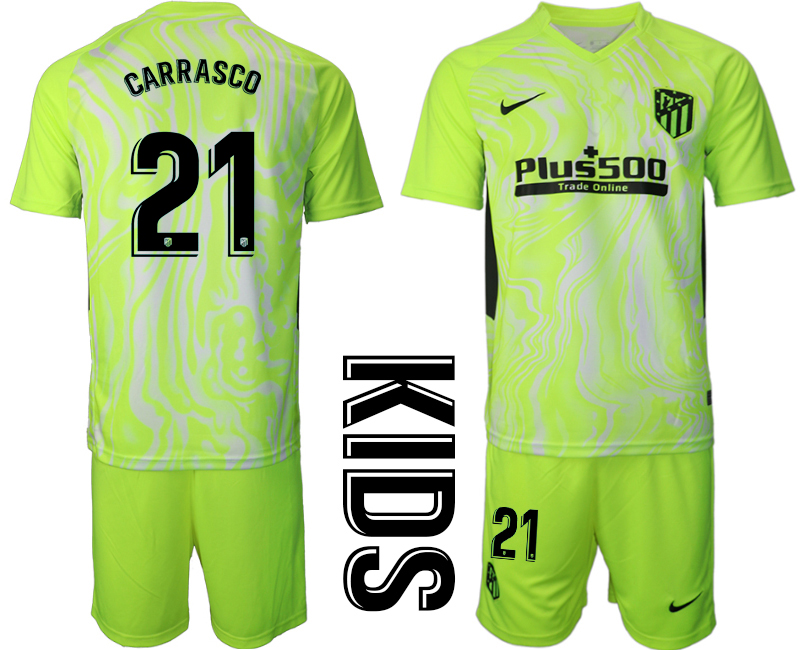 2021 Atltico Madrid away youth #21 soccer jerseys->youth soccer jersey->Youth Jersey